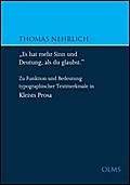 ’Es hat mehr Sinn und Deutung, als du glaubs