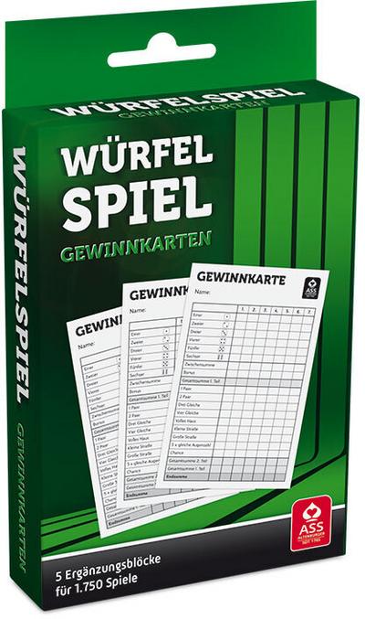 ASS Altenburger 5 Gewinnkarten-Blöcke für Yatzy Würfelspiel, DIN A6