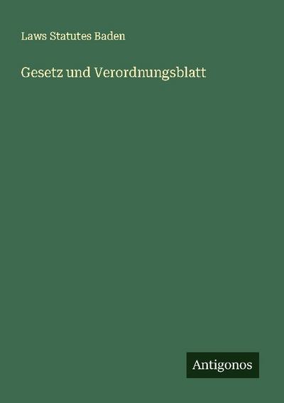 Gesetz und Verordnungsblatt