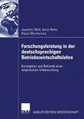Forschungsleistung in der deutschsprachigen Betrie