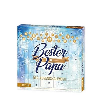 ROTH Adventskalender Bester Papa gefüllt mit Gadgets und Pflegeartikeln für Männer, Väter-Kalender für die Vorweihnachtszeit