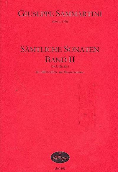 Sämtliche Sonaten Band 2 für Altblocklöteund Bc