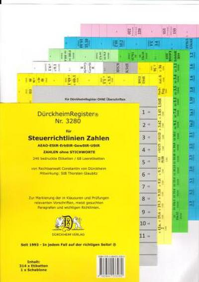 DürckheimRegister® STEUERRICHTLINIEN OHNE Stichworte, Wichtige Gesetze und §§