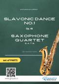 Saxophone Quartet: Slavonic Dance no.1 by Dvořák (set of parts)
