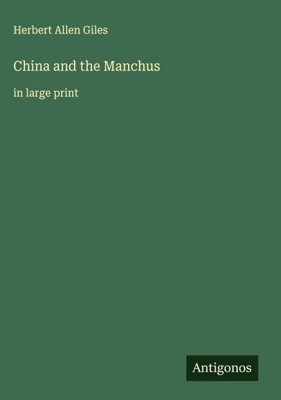 China and the Manchus
