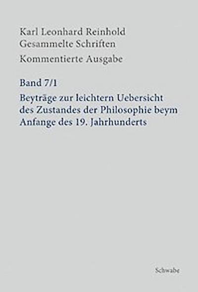 Beyträge zur leichtern Uebersicht des Zustandes der Philosophie beym Anfange des 19. Jahrhunderts