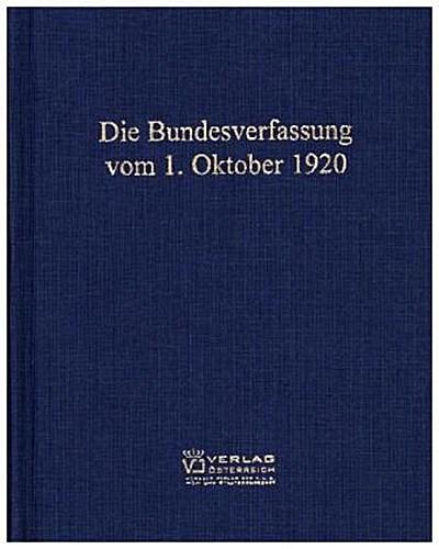 Die Bundesverfassung vom 1. Oktober 1920