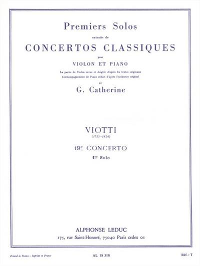 Premier solo du concerto no.19pour violon et piano