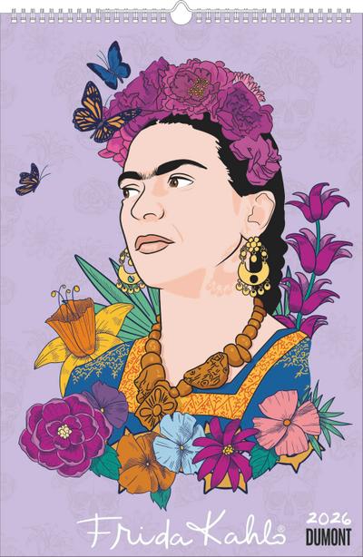 Frida Kahlo 2026 - Wandkalender - Hochformat 33 x 49,5 cm - Mit Spiralbindung