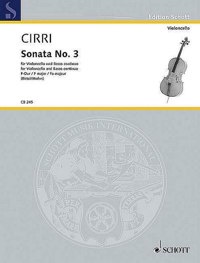 Sonata No. 3 F-Dur: Violoncello und Basso continuo. (Edition Schott)