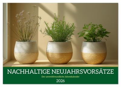 Nachhaltige Neujahrsvorsätze - Der umweltfreundliche Jahreskalender (Tischkalender 2026 DIN A5 quer), CALVENDO Monatskalender
