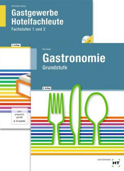 Gastronomie Grundstufe. Gastgewerbe, Hotelfachleute, Fachstufen 1 und 2, m. CD-ROM, 2 Bde.