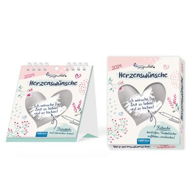 Trötsch DIY Aufstellkalender mit Rubbelstickern "Herzenswünsche" 2024