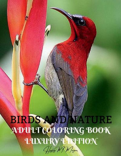 Birds and Nature Adult Coloring Book Luxury Edition