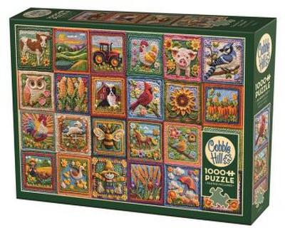 COBBLE HILL PUZZLES - Häkel Patchwork Bauernhof 1000 Teile