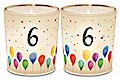 Licht + Teelicht D6H6 Geburtstag Zahl 6