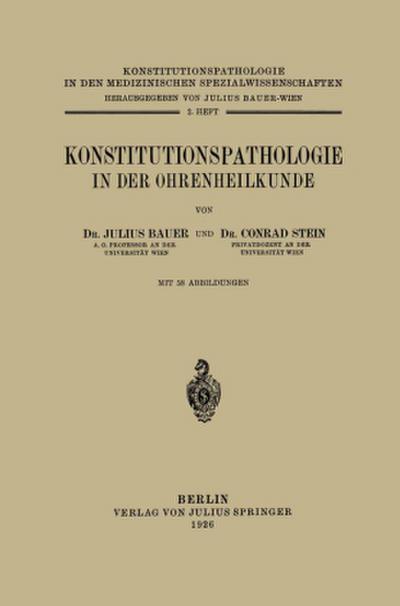 Konstitutionspathologie in der Ohrenheilkunde