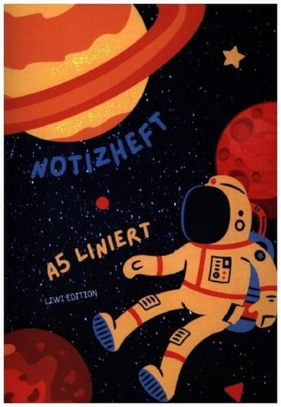 Dünnes Notizheft für Kinder - A5 liniert - Softcover Astronaut - FSC Papier