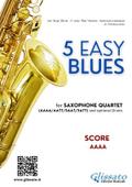 Score "5 Easy Blues" for Saxophone Quartet AAAA