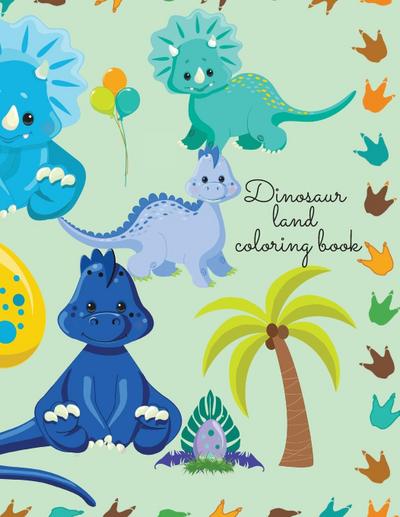 Dinosaur land coloring book