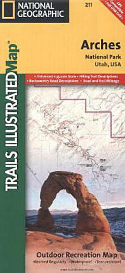 National Geographic Trails Illustrated Map Arches National Park Utah, USA