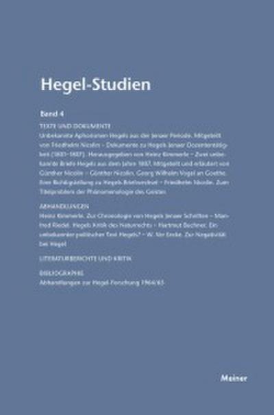 Hegel-Studien / Hegel-Studien Band 4