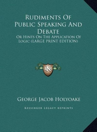 Rudiments Of Public Speaking And Debate