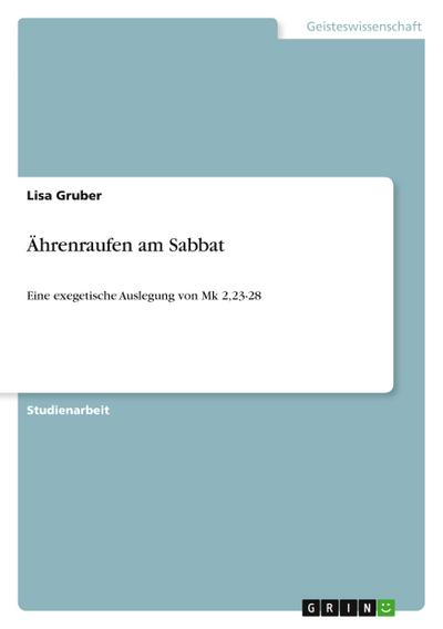 Ährenraufen am Sabbat