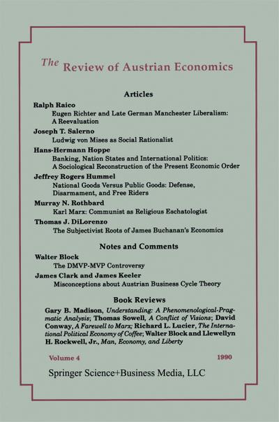 The Review of Austrian Economics