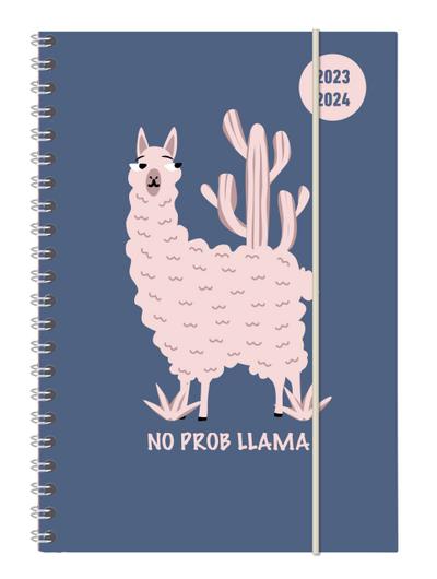 Collegetimer Llama 2023/2024 - Schüler-Kalender A5 (15x21 cm) - Lama - Ringbindung - Weekly - 224 Seiten - Terminplaner - Alpha Edition