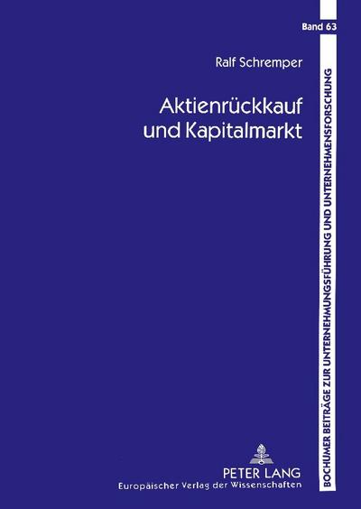Aktienrückkauf und Kapitalmarkt