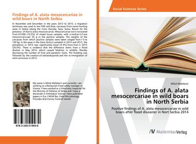 Findings of A. alata mesocercariae in wild boars in North Serbia