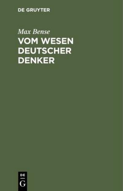 Vom Wesen deutscher Denker