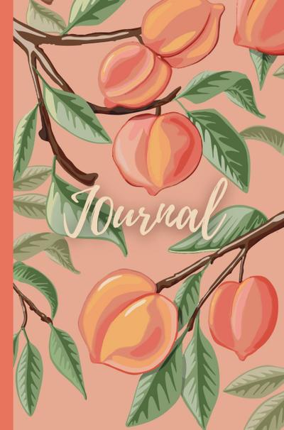 Notebook | Journal with digitally handmade Illustrated Hardcover | Peach