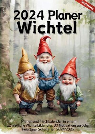 2024 Planer mit 30 Motivationssprüchen Monatskalender Tischkalender Jahresplaner mit Zitaten Wichtel-Baby Kinder Wichtelgeschenkidee Geschenk Weihnachten Wichtelzeit Neujahr Nikolaus