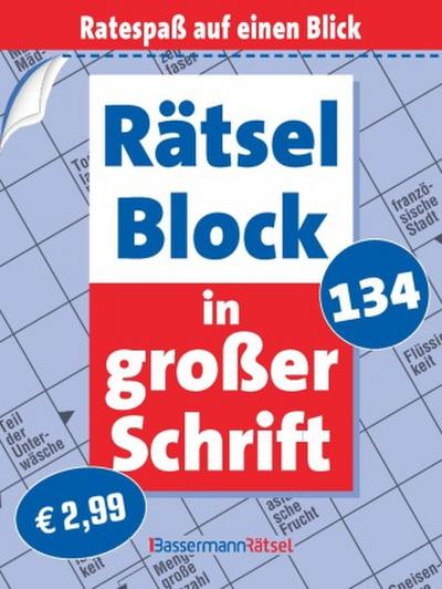 Rätselblock in großer Schrift 134