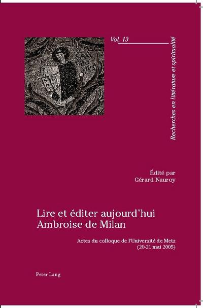Lire et éditer aujourd’hui Ambroise de Milan