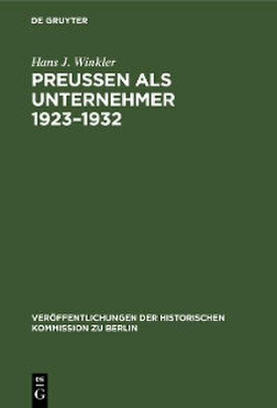 Preußen als Unternehmer 1923-1932