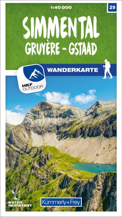 Simmental / Gruyère - Gstaad 29 Wanderkarte 1:40 000 matt laminiert