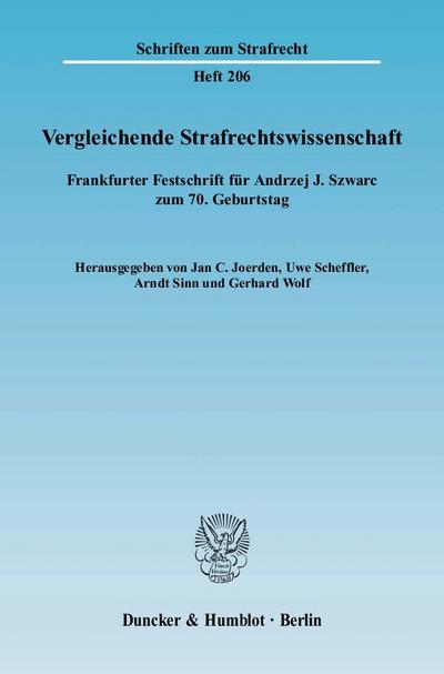 Vergleichende Strafrechtswissenschaft