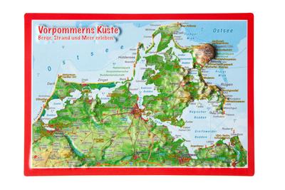 Reliefpostkarte Vorpommern Küste