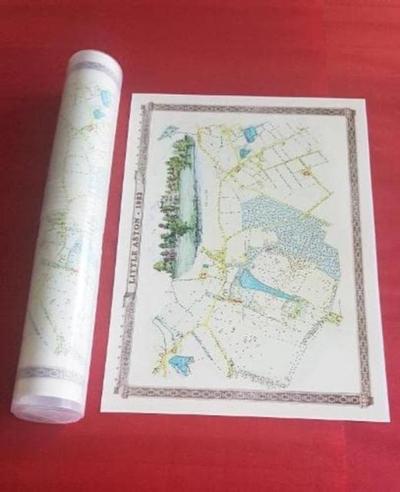 Little Aston 1887 - Old Map Supplied Rolled in a Clear Two Part Screw Presentation Tube - Print size 45cm x 32cm