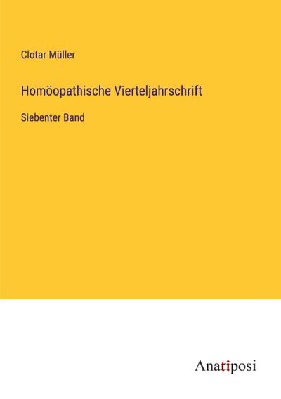 Homöopathische Vierteljahrschrift