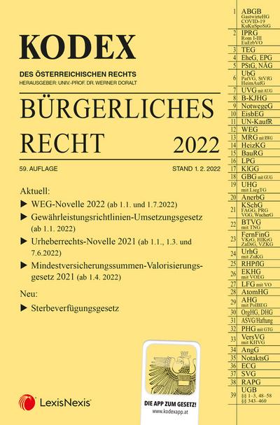 KODEX Bürgerliches Recht 2022 - inkl. App