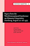Papers from the Third International Conference on Historical Linguistics, Hamburg, August 22-26 1977