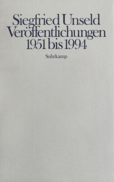 Veröffentlichungen 1951 bis 1994