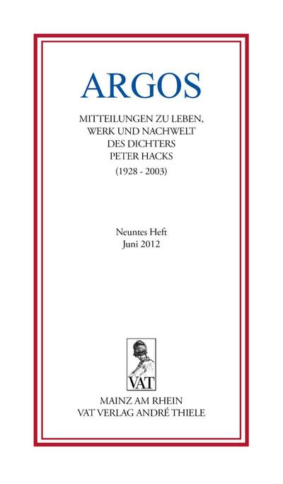 ARGOS. Neuntes Heft