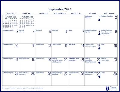 2027 Parish Wall Calendar