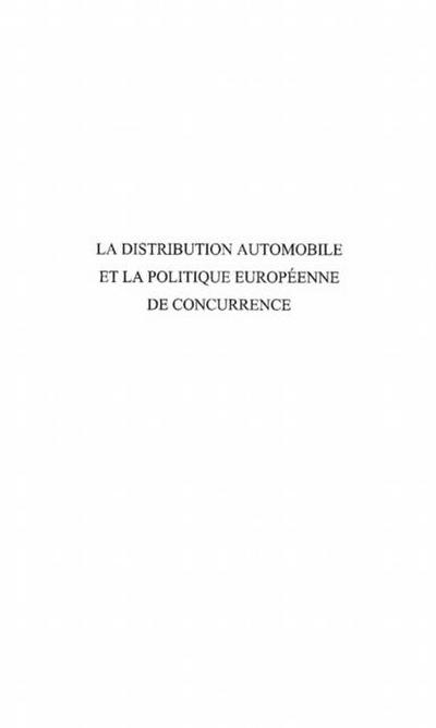 La distribution automobile  etla politi