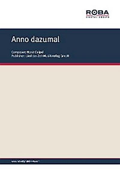 Anno dazumal
